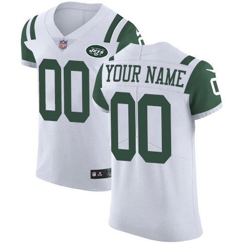 Men's New York Jets White Vapor Untouchable Custom Elite NFL Stitched Jersey
